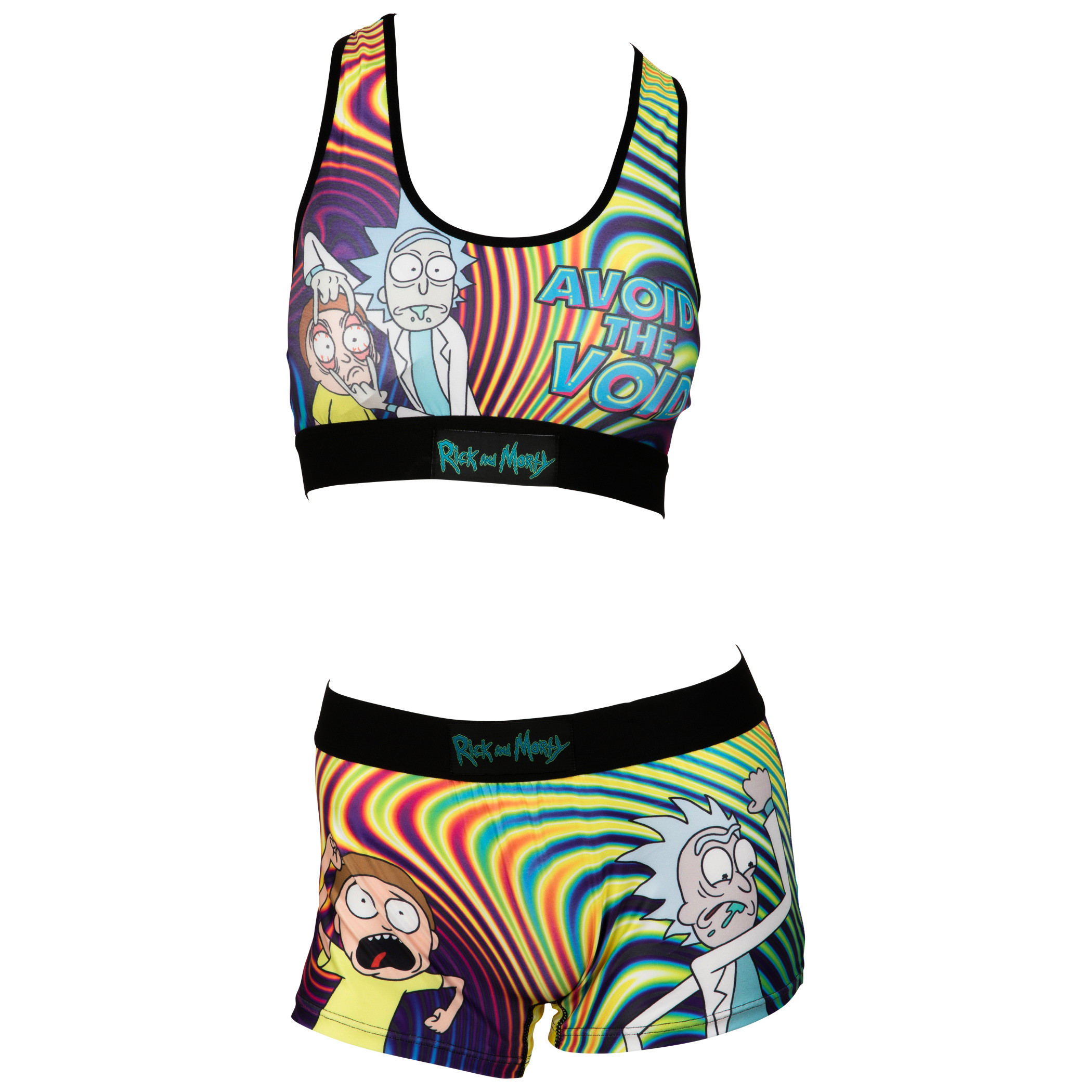 Rick And Morty Avoid The Void Sports Bra and Boy Short Panty Set